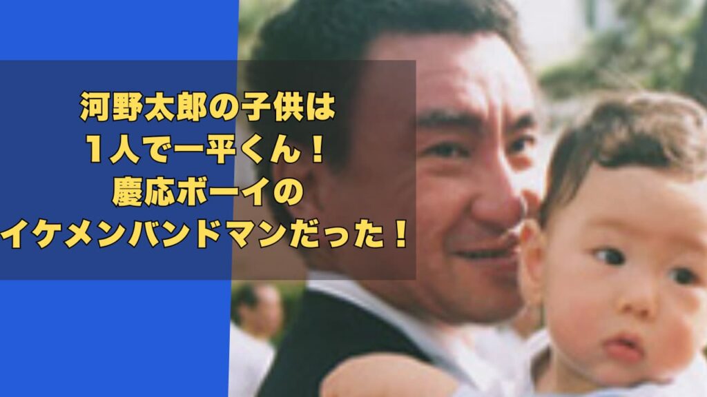 河野太郎の子供は1人で一平！慶応ボーイのイケメンバンドマンだった！