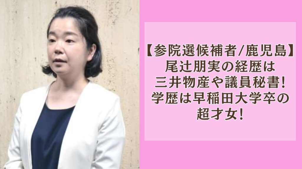 尾辻朋実の経歴は三井物産や議員秘書！学歴は早稲田大学卒の才女！